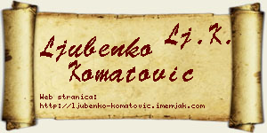 Ljubenko Komatović vizit kartica